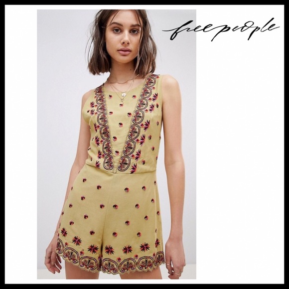 FREE PEOPLE BOHO ROMPER SLEEVELESS PLAYSUIT A2C - Picture 12 of 14